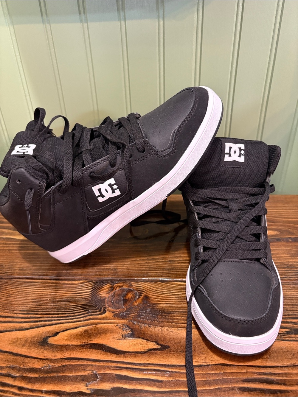 DC Black High-Top Skate Sneakers with White Accents